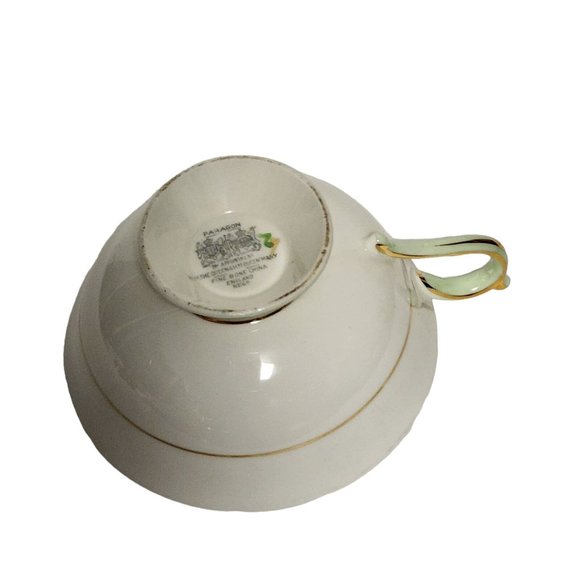 Vintage Paragon Double Warrant Cabbage Rose Gilt Teacup Saucer Bone China L068 - Picture 5 of 10